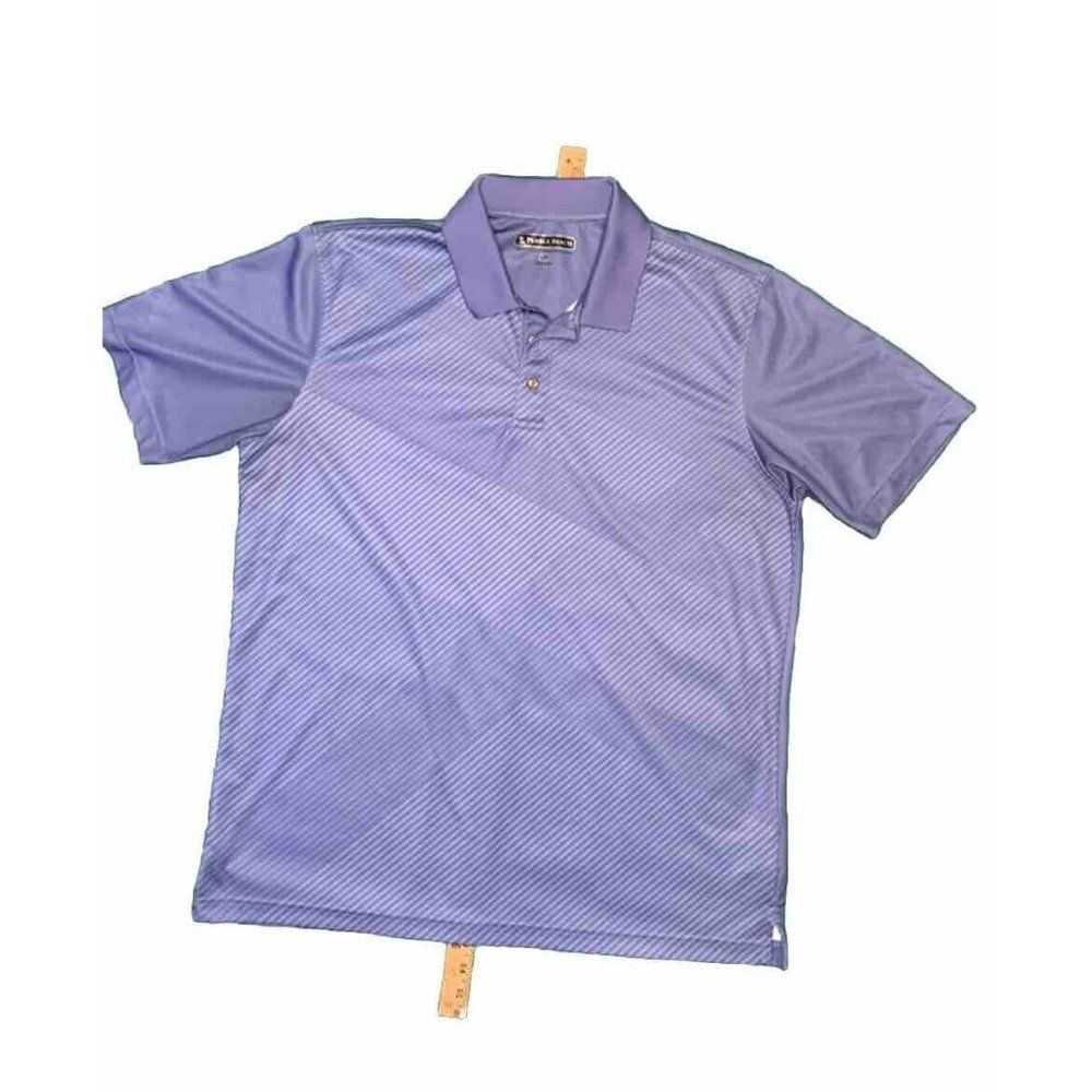 Pebble Beach Dry-Luxe Performance Polo Shirt Mens Large Golf Size XL Blue - EUC